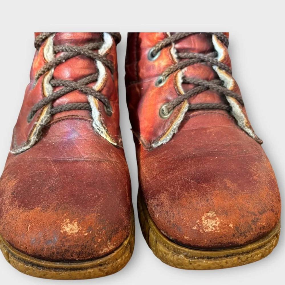 Vtg Husky by Bastien Banff Leather Lace Up Snow Platform Boots Women Size 6